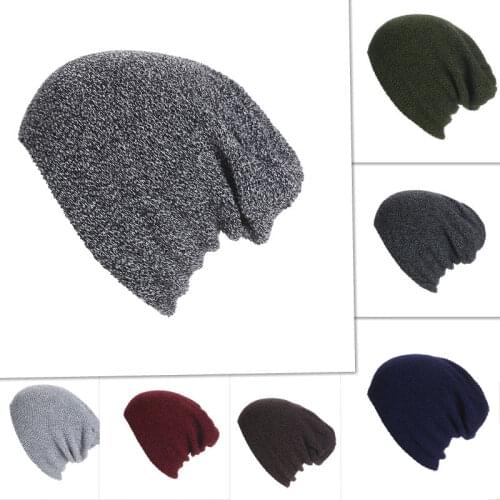 Unisex Winter Knitted Beanies Cap Solid Color Hat Warm Soft Beanie Skull Knit Hats Caps For Men Women Happybuy