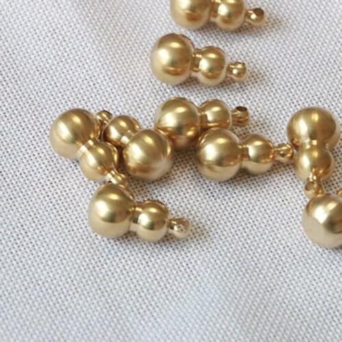 ZOCDOU 1 Piece Small Solid Copper Small Gourd Pendant Small Statue Little Figurine Crafts Figure Ornament Miniatures