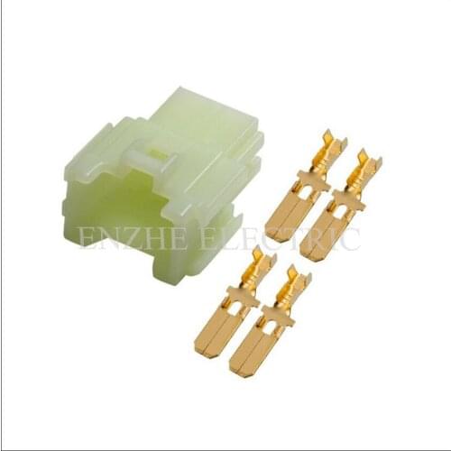 100SET DJ7042Ｄ-6.3-11 car male cable jacket auto socket 4 pin Connector automotive plug Includes four terminal