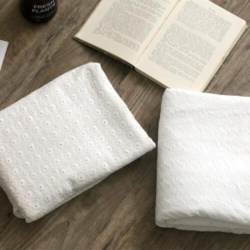 125cm wide 0.5meter/lot Pure Cotton Lace Fabric Embroidery Lace Cloth Material Baby Clothes Sewing Accessory X419