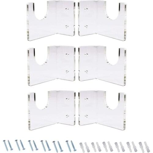 3 Sets Fishing Pole Display Stand Acrylic Fishing Rod Wall Mount Rod Holder Bracket Horizontal Hanger Rod Storage Rack