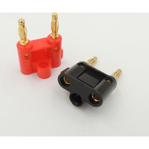 4 pcs Gilded Double dual 4mm Banana Plug for BINDING POST jack Speaker ADAPTER