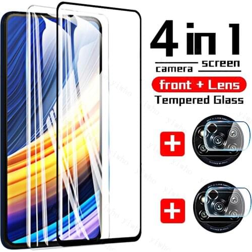 4 In 1 Tempered Glass for Xiaomi Poco X3 Pro Screen Protector Camera Glass Pocophone Pocco Poko Poxo X3 NFC M3 Pro F3 X M F 3
