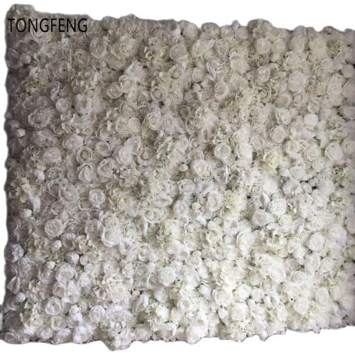 8pcs/lot Artificial silk hydrangea rose 3D flower wall wedding backdrop decoration flower stage decoration WHITE TONGFENG