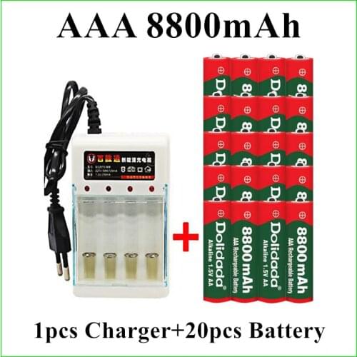 AAA battery 8800 mah rechargeable battery AAA 1.5 V 8800 mah Rechargeable New Alcalinas drummey +1pcs 4-cell battery charger