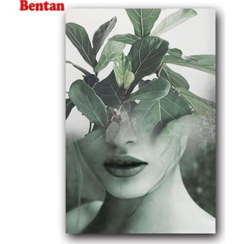 Abstract woman leaves 5D Diamond Painting Full Square Drill Diamond Mosaic Cross Stitch Kit Picture Rhinestone Full Embroidery