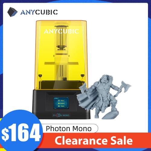 ANYCUBIC Photon Mono 3d Printer with 6''2K Monochrome LCD 8x Anti-aliasing Build Volume 130x80x165mm High Speed Resin 3d Printer