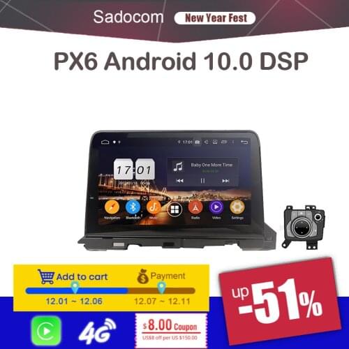 PX6 DSP 10.25" Android 10.0 8 Core 4GB + 64GB Car DVD Player Stereo GPS Glonass Map RDS autoradio For Mazda 6 Atenza 2018 2019