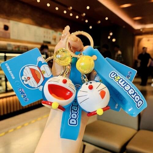 Cute Cartoon Doraemon Keychain Creative Anime Cat For Girls Boys Gift Bag Pendant Key Ring Accessories Couples Charm d793