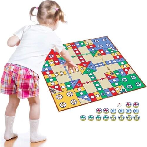 CFlying Chess Carpet Parent-child Game Creeping Mat Kids Aeroplane Chess Rug Party Board Game Modern Ludo