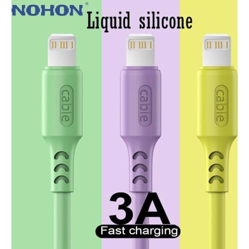 Silicone Micro USB Type C Cable For iPhone 5 6 S 7 8 Plus X 11 12 Samsung Xiaomi Mobile Phone Cord Data Charger Fast Charge Wire