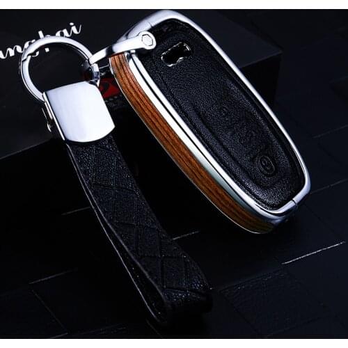 Wood & Carbon Fiber Car Key Case Remote Key Cover Shell For Audi B6 B7 B8 A4 A5 A6 A7 A8 Q5 Q7 R8 TT S5 S6 S7 S8 SQ5 RS5