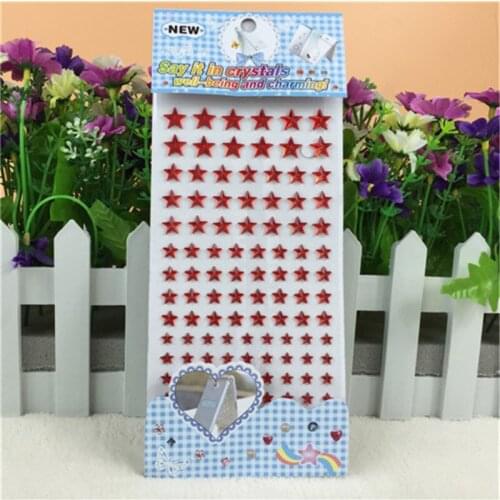 Childrens toy sticker Crystal Acrylic red Five-pointed star Stickers Kids Mobile phone Laptop decoration Rhinestones stickers
