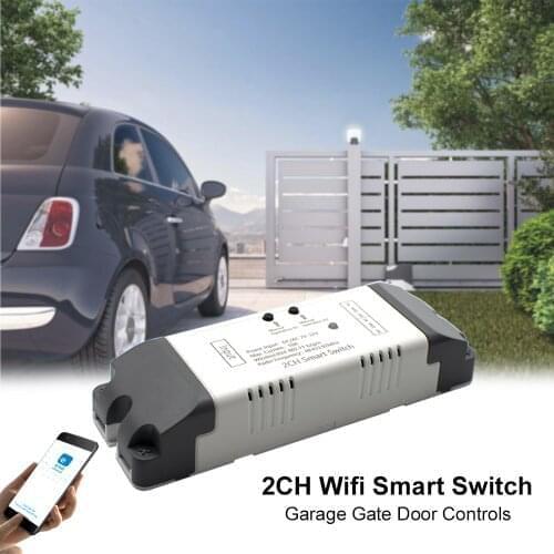 EWeLink 2CH Smart Wireless Timer Switch Module With 433mHz RF Controller Kit Smart WiFi Voice Control Switch For Garage Door
