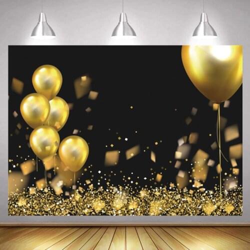 Glitter Gold Silver Balloons Cake Table Decor Background For Photo Kids Birthday Family Party Celebration Photography Backdrops