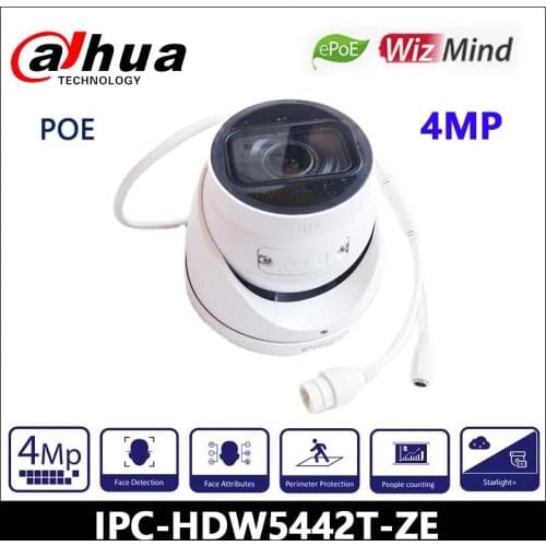 Dahua IPC-HDW5442T-ZE 4MP IP Camera IR Vari-focal Eyeball WizMind Network Camera POE H.265 built-in Mic Support Micro SD card