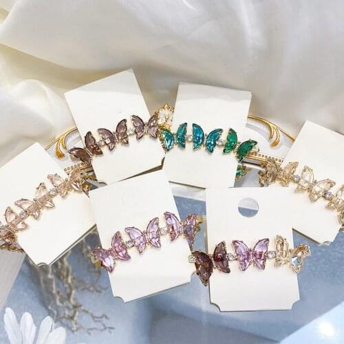 Korean Butterfly Headwear Barrette Clip For Women Female Hair Jewelry Accessories Crystal Gifts For Girls Wholesale KBF435