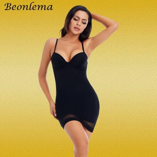 Black Bodyshaper Push Up Slimming Underwear Control Slips Slimming Sheath Belly Modeling Strap Bodysuit With Cups Dress Lingerie