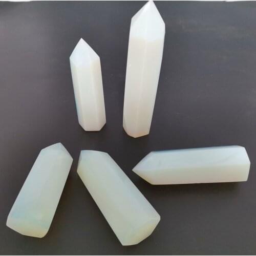 Crystal opal Quartz Point Healing Stone Hexagonal Prisms 80-90mm Obelisk Wand Treatment Stone DIY Gift 1PC