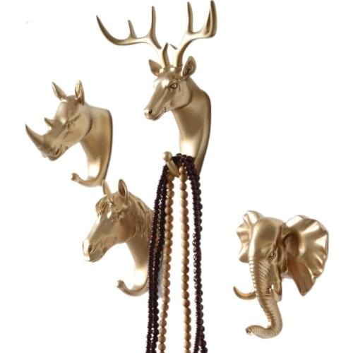 Animal Head Hook Creative Wall Decoration Modern Simple And Powerful Non-punch Door Back Coat Hook Wall Decoration Key Hook
