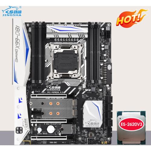 JINGSHA X99 motherboard with dual M.2 NVME slot support PCI-E 3.0 DDR4 2133 2400MHz LGA2011-3 E5 V3/V4 with2620v3