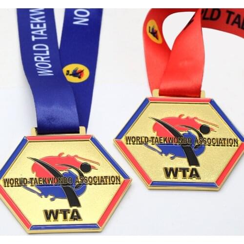 Taekwondo Medal, Sports Medal, gold Medal with ribbons ,cheap custom medals ,custom sports medals with ribbons