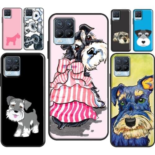 Miniature Schnauzer dog art Case For OnePlus 9 Pro 7 8 T Nord Cover For OPPO Realme C3 C11 C15 C21 GT Neo 6 7 8 Pro