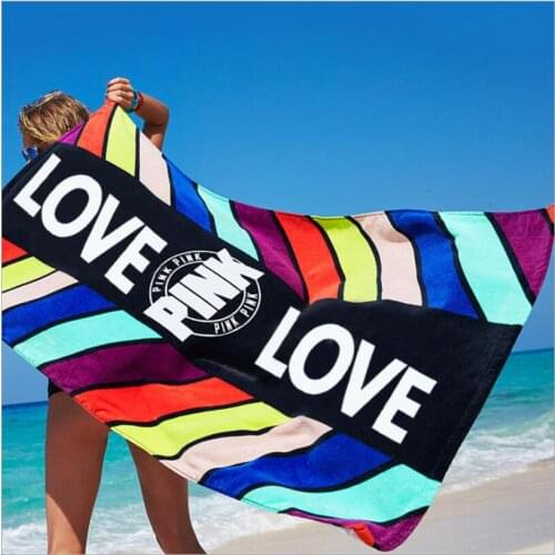 Fashion American Simple Style Bath Towel Active Printing Swimming Towel for Adult Pure Cotton Absorbent and Quick-drying Beach