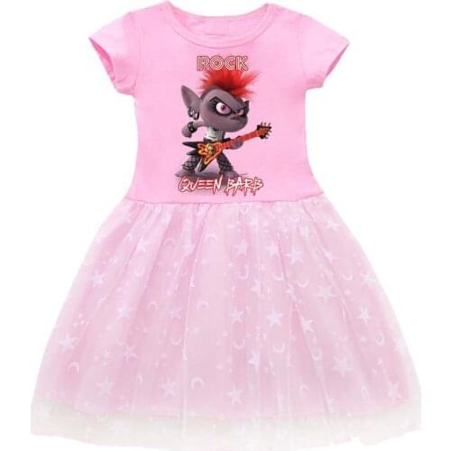 New princess dress Kids Tshirts for Baby Boys Children T Shirts Summer Tee Tops Girls Streetwear Teenager Clothes Trolls 2 Party
