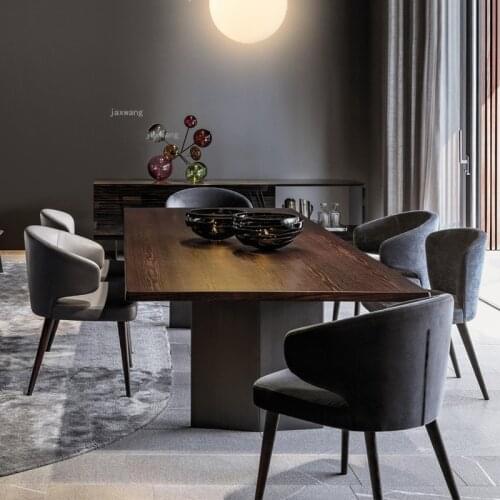 Custom Nordic Solid Wood Dining Chairs Fabric Home Furniture Leisure Modern Minimalist Armchairs Backrest Desk Sofa Chair