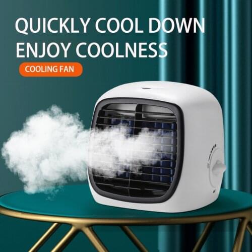 Water Mist Fan Portable Mini Desk Air Conditioner Fans USB Student Gift Cooled Office Air Conditioning Low Noise 3 Speeds FS10