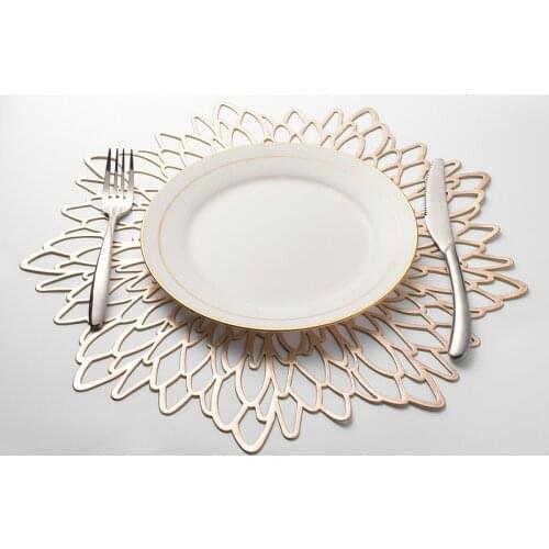 PVC Placemat Kitchen Dining Table Mats Stylish Hollow Insulation Plate Mat Anti-scald Coaster Pads Hotel Restaurant Home Decor