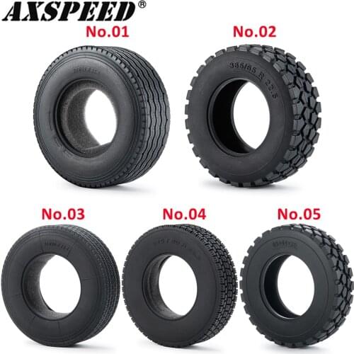 AXSPEED 2PCS Rubber Tyres with Foam Inserts for 1/14 Tamiya Tractor Truck RC Rock Crawler Car Wheel Tires Upgrade Parts