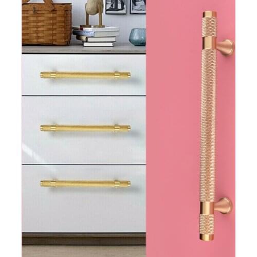 Gold Knurled Handle T Bar Kitchen Furniture Cabinet Drawer Cupboard Pull Knob Wardrobe Drawer