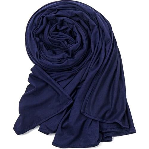 20 Colors Plain Turbans Jersey Hijab Scarf Thick Modal Wrap Neck Shawls High Quality Foulards Soft Muslim Head Snood 180*80Cm