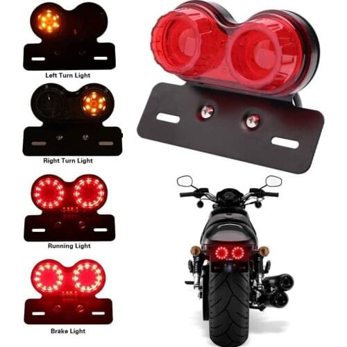 Motorcycle Rear Light Brake Turn Signal License Plate Safety Indicator LED Tail Light Motorcycle Signal Lamp