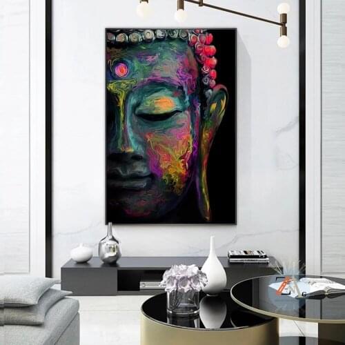 Buddha sculpture wall oil painting art posters and Buddhist art painting home wall decoration