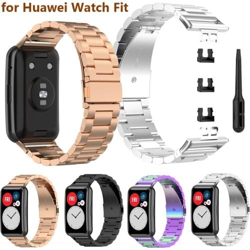 Replacement Metal Bracelet for Huawei Fit Watchband Stainless Steel Wrist Strap Band for HUAWEI Watch Fit Straps Accessories
