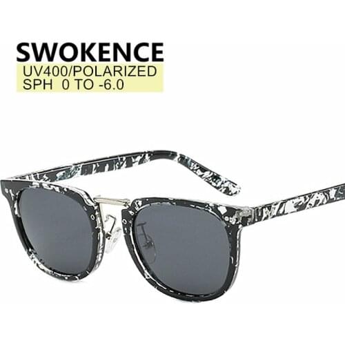 SWOKENCE Prescription Sunglasses Myopia Glasses SPH -0.5 to -6.0 Women Men UV400 Or Polarized Spectacles For Nearsighted F165