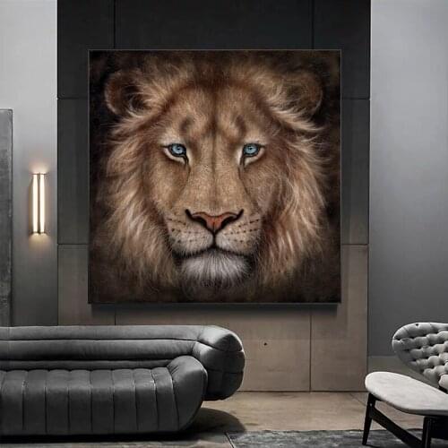 Modern Ferocious Lion Animal Large Size Poster Mural Family Bedroom Childrens Room Wall Decoration Canvas Art (no Frame)