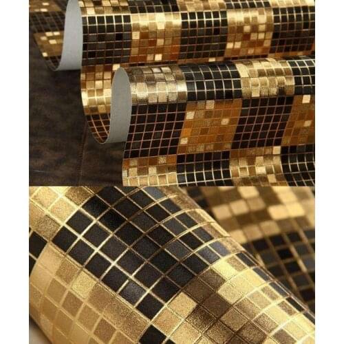 Vintage Self-adhesive Gold and Black Masic Peel Stick Decor Roll Wallpaper Living Room