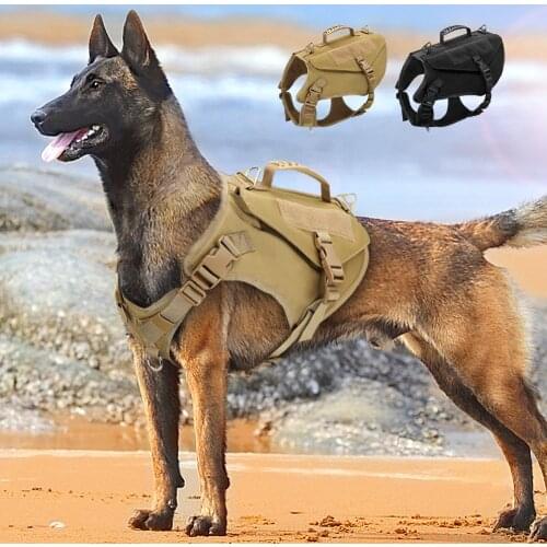 Military Tactical Dog Harness Vest Dog Training Hunting Molle Vest For German Shepherd Vest For Medium Large Dogs Adjustable