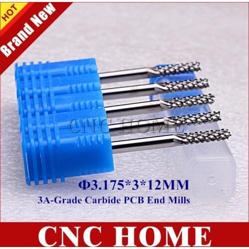 10pcs 3.175*3*12MM PCB Corn Teeth Milling Cutter Carbide CNC Router Bits for PCB Circuit Board Drilling Cutting Engraving