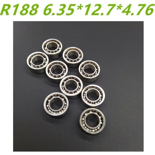 NEW 10 pcs R188 open steel 10 balls (6.35 * 12.7 * 4.763mm) miniature ball bearings for HAND SPINNER