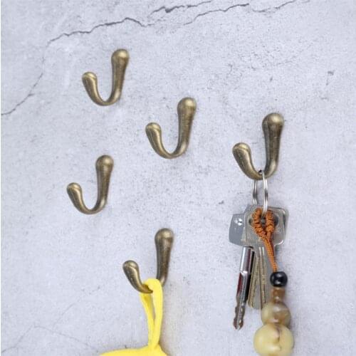 10Pcs Vintage Bronze Wall Hook Cloth Hook Hangers Home Hat Coat Clothes Towel Wall Door Hangers Bathroom Coat Hook 40*15*23mm