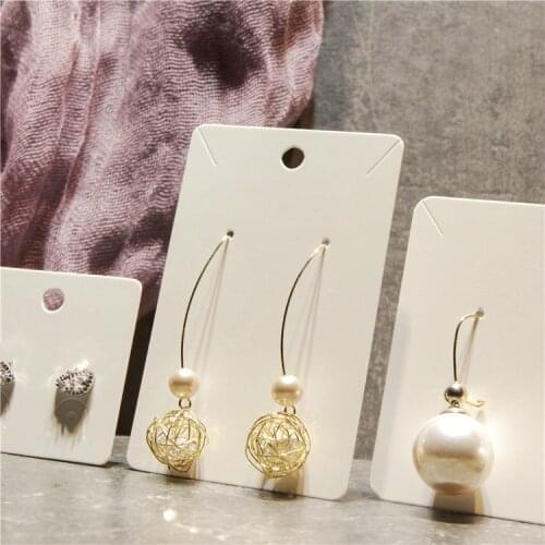 100Pcs Jewelry Display Card Stud Earring Necklace Blank Packaging Card Hang Tag Card DIY Jewelry Holder Hair Accessories Cards