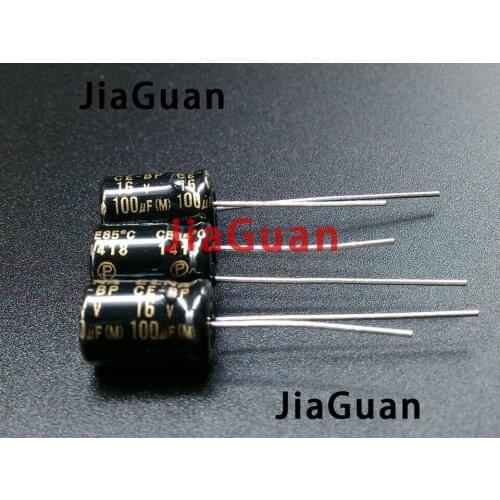 20PCS ELNA RBD 16V100UF 8X11.5MM black Non-polar 100uf 16v audio electrolytic capacitor CE-BP 100uF/16V BP 16v 100uf
