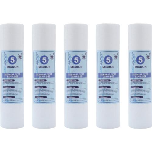 5 Pcs 1-5 Micron Sediment Water Filter Purifier Cartridge Reverse Osmosis 10 Inch PP Cotton Filter Element Ultra Filtration