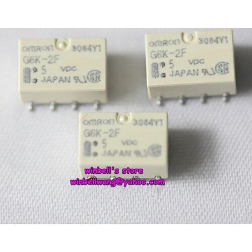 5pcs/lot , Brand new DPDT 5V singnal relay G6K-2F 5VDC