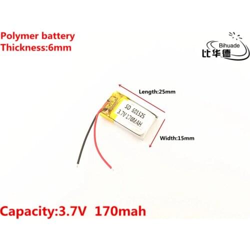 601525 3.7V 170mah 601627 601528 Lithium polymer Battery with Protection Board For MP3 MP4 MP5 GPS Digital Products Fr